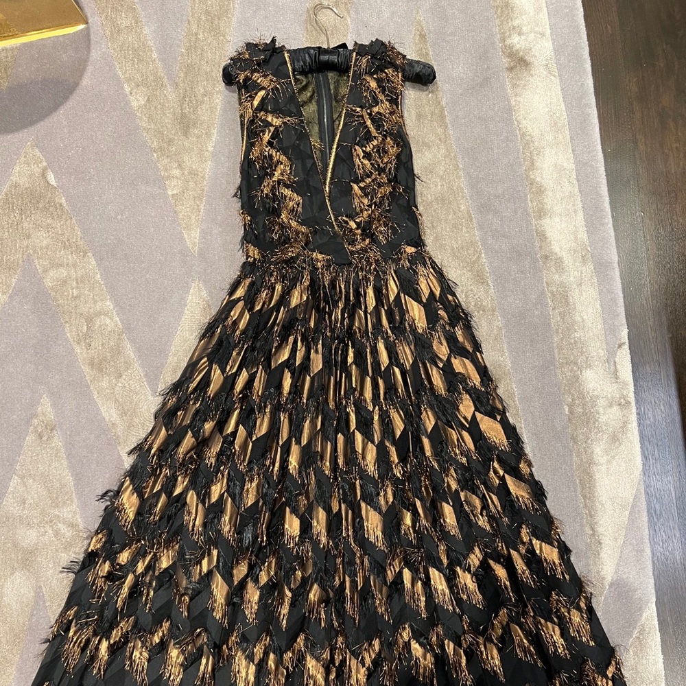 Dolce and Gabbana black and gold gown